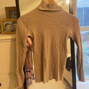 Shein Oatmeal Ribbed Turtleneck